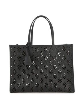 Gucci Tote Cutout Motif GG Leather Black